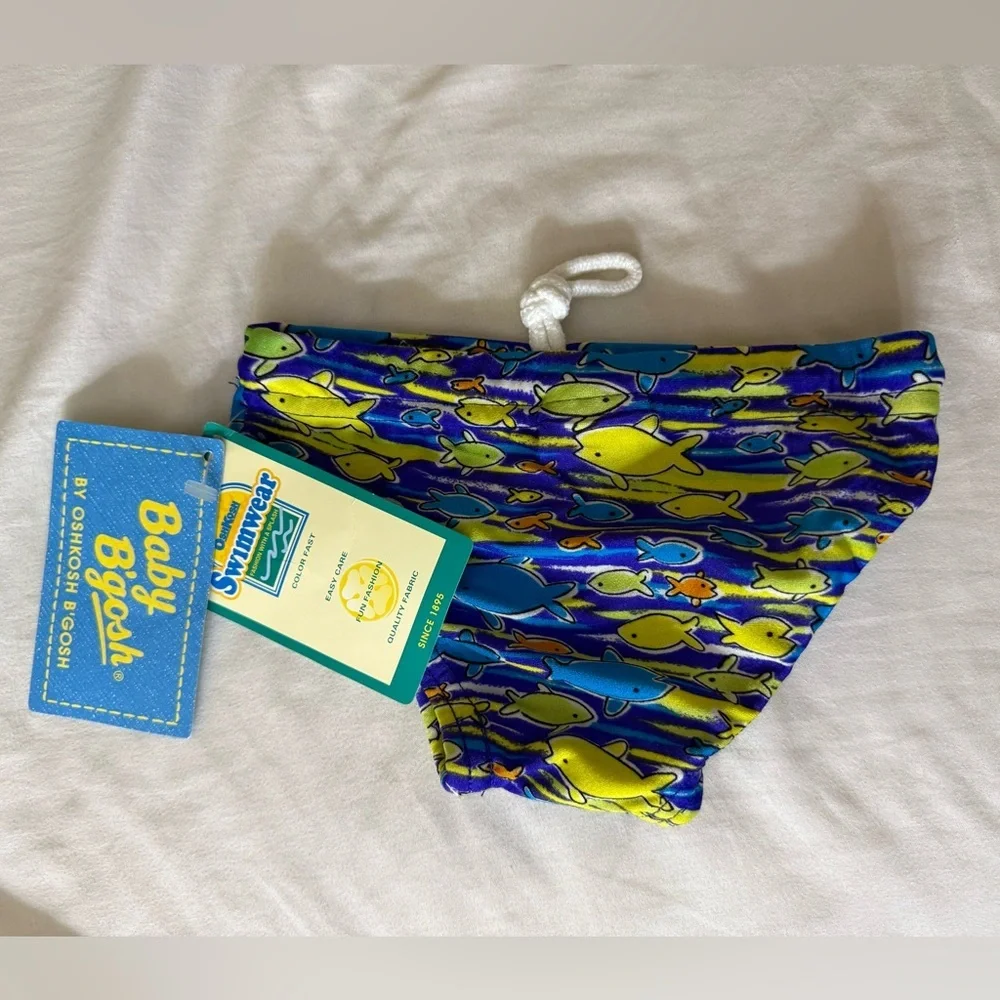 Oshkosh Colorful Fish‎ Print Baby Swim Trunks Size 18M